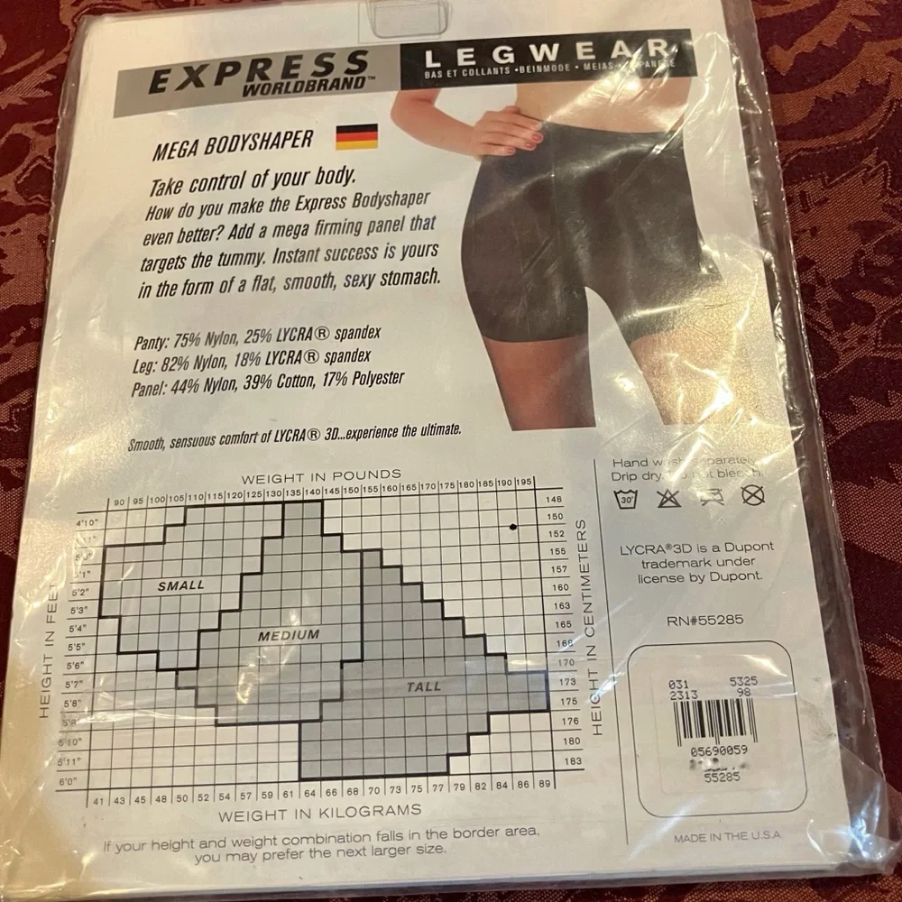 Vintage Mega Bodyshaper Pantyhose Legwear NWT